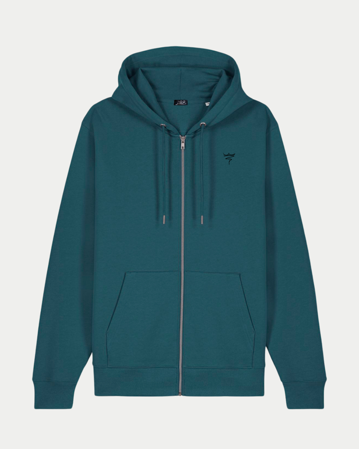 Sweat Capuche Zip Bleu Canard