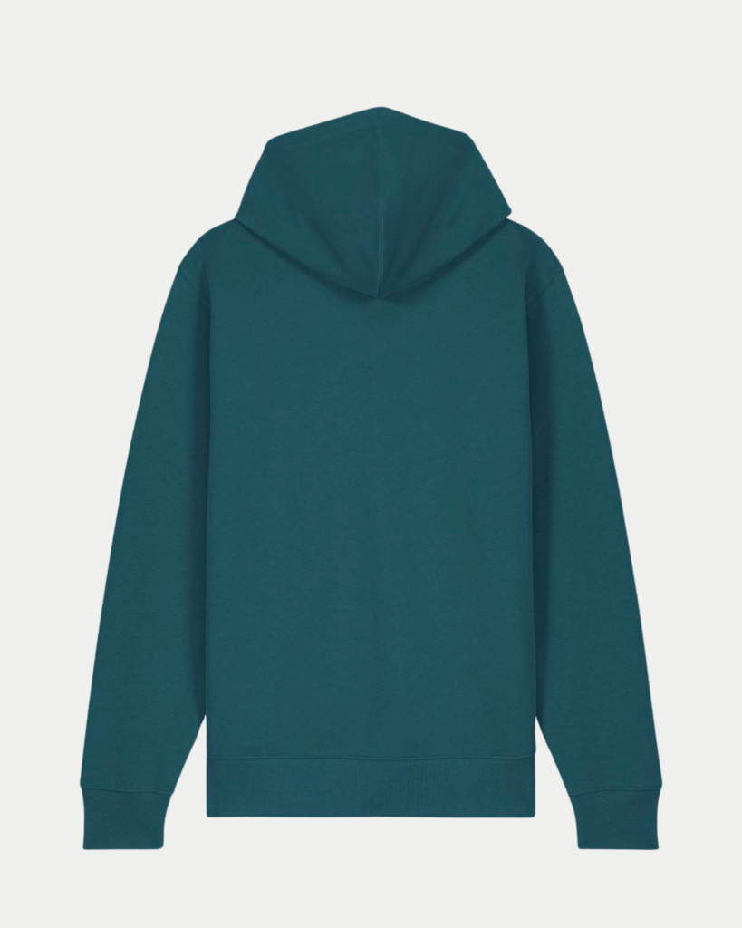 Sweat Capuche Zip Bleu Canard Dos