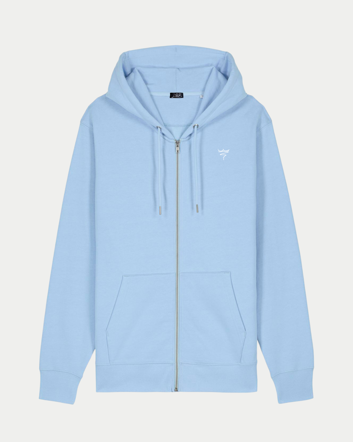 Sweat Capuche Zip Bleu Ciel