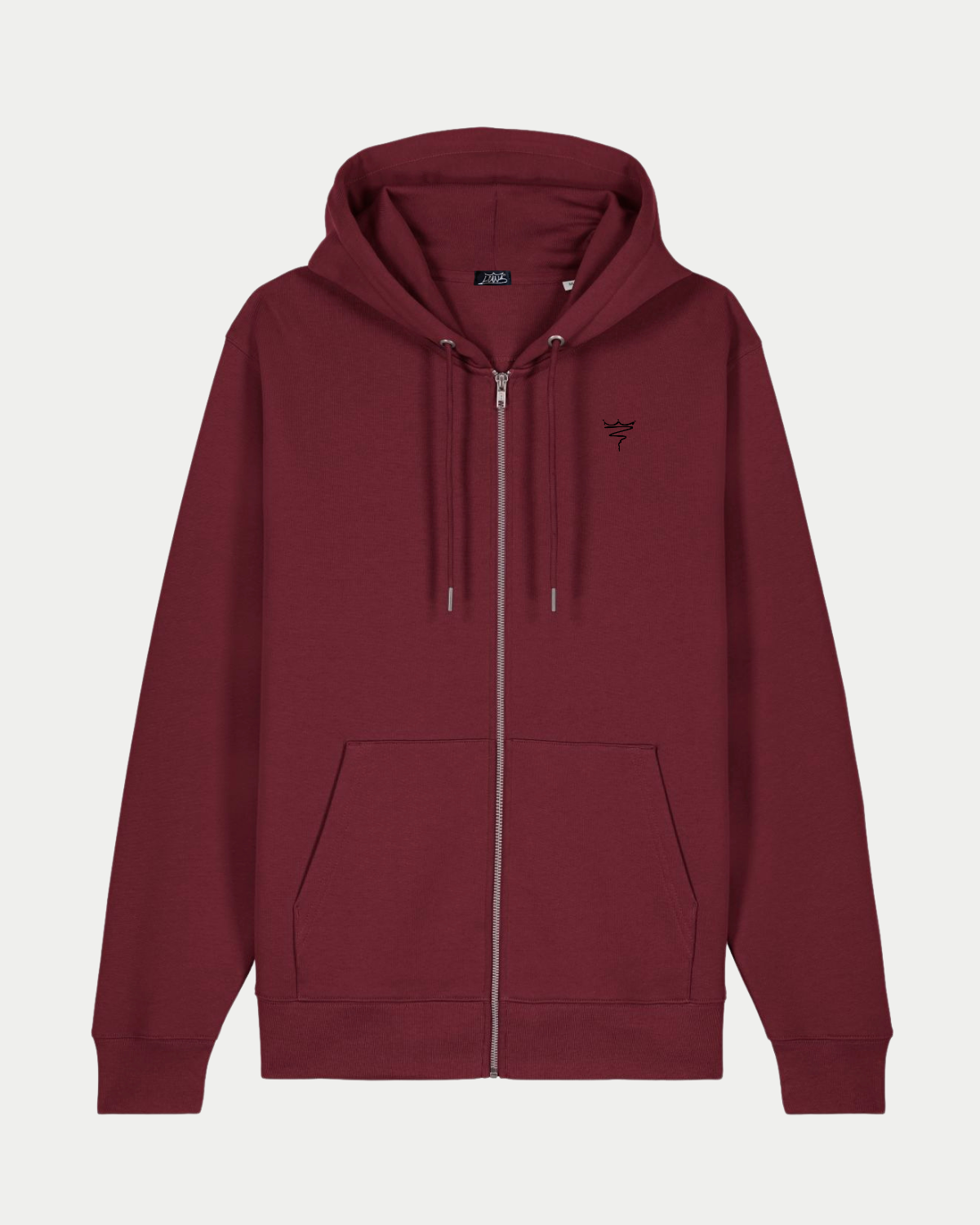 Sweat Capuche Zip Bordeaux