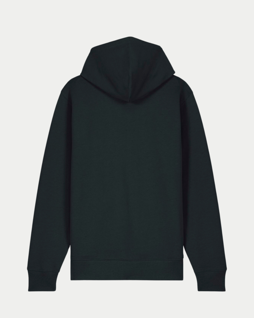 Sweat Capuche Zip Noir Ebène Dos