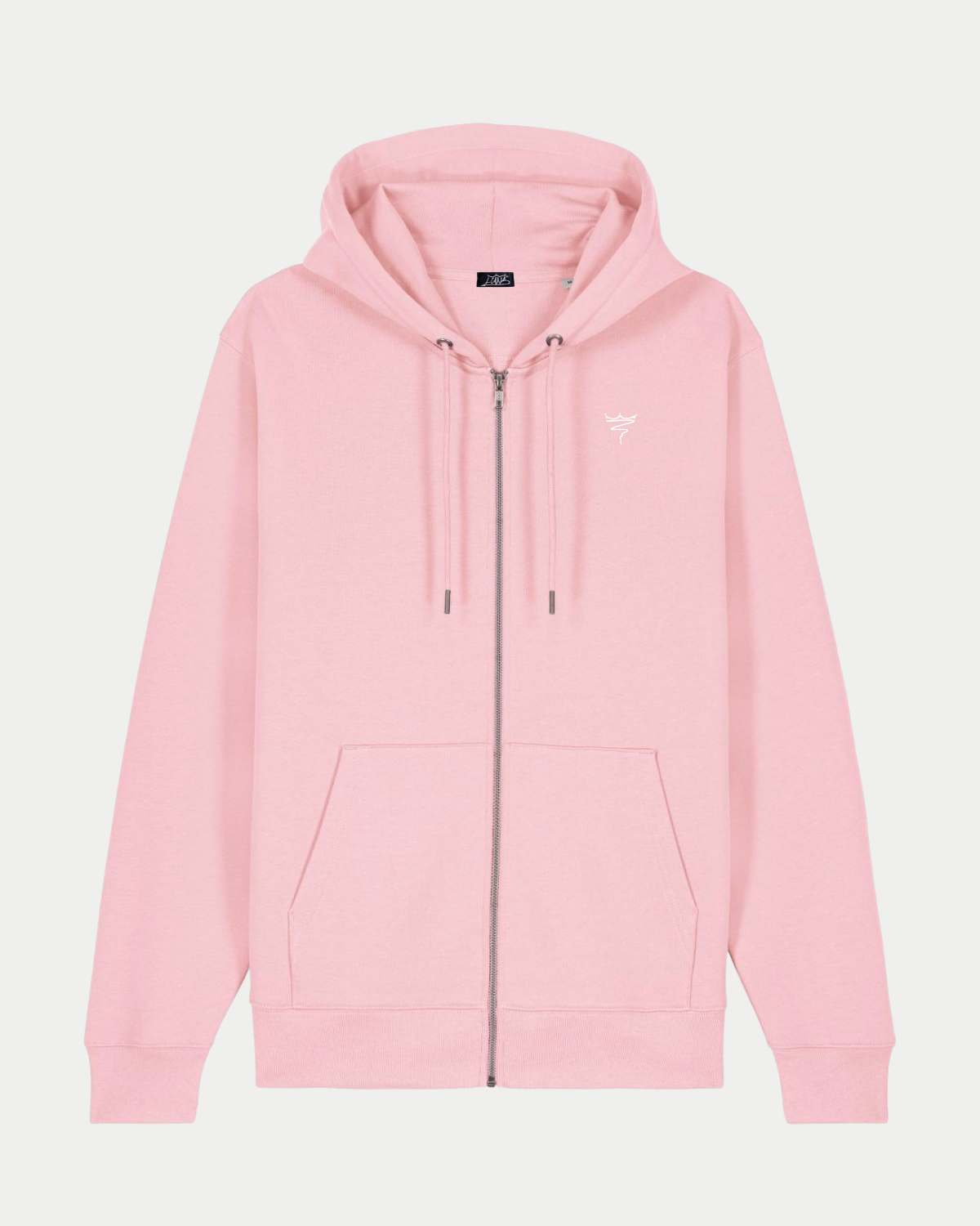 Sweat Capuche Zip Rose Poudré