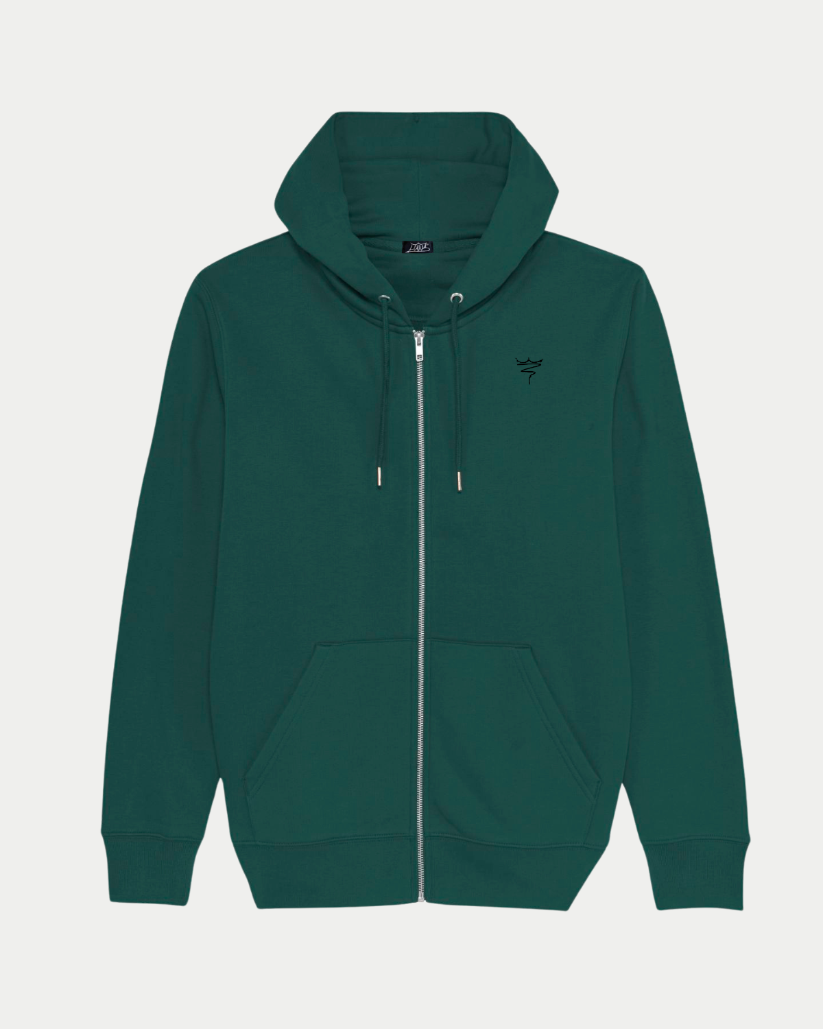 Sweat Capuche Zip Vert Pinède