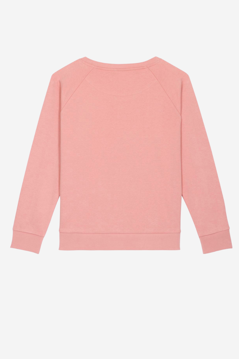 Sweat Femme Coton Bio Col Danseuse Rose Canyon