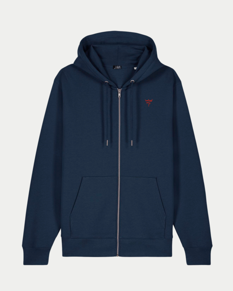 Sweat Capuche Zip Bleu Marine