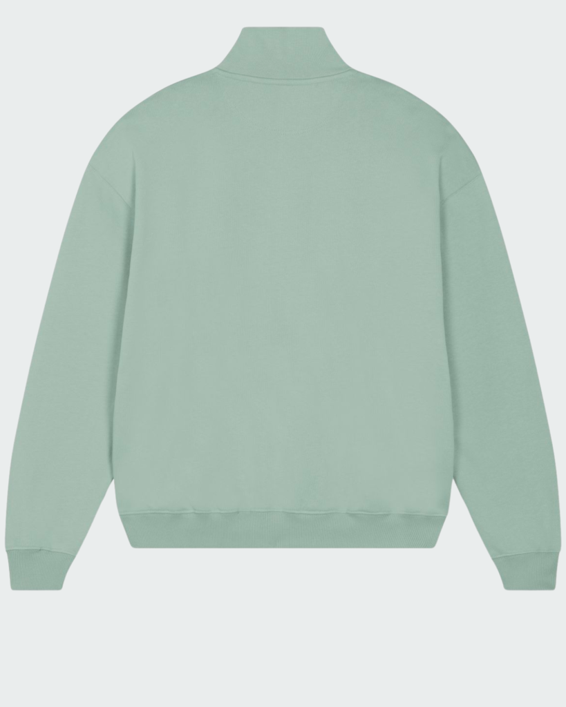 Sweat Col Zip Oversize Aloe Vera Dos